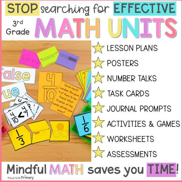 3rd Grade Fractions Math Unit - Lessons, Activities, Games, Centers & Worksheets