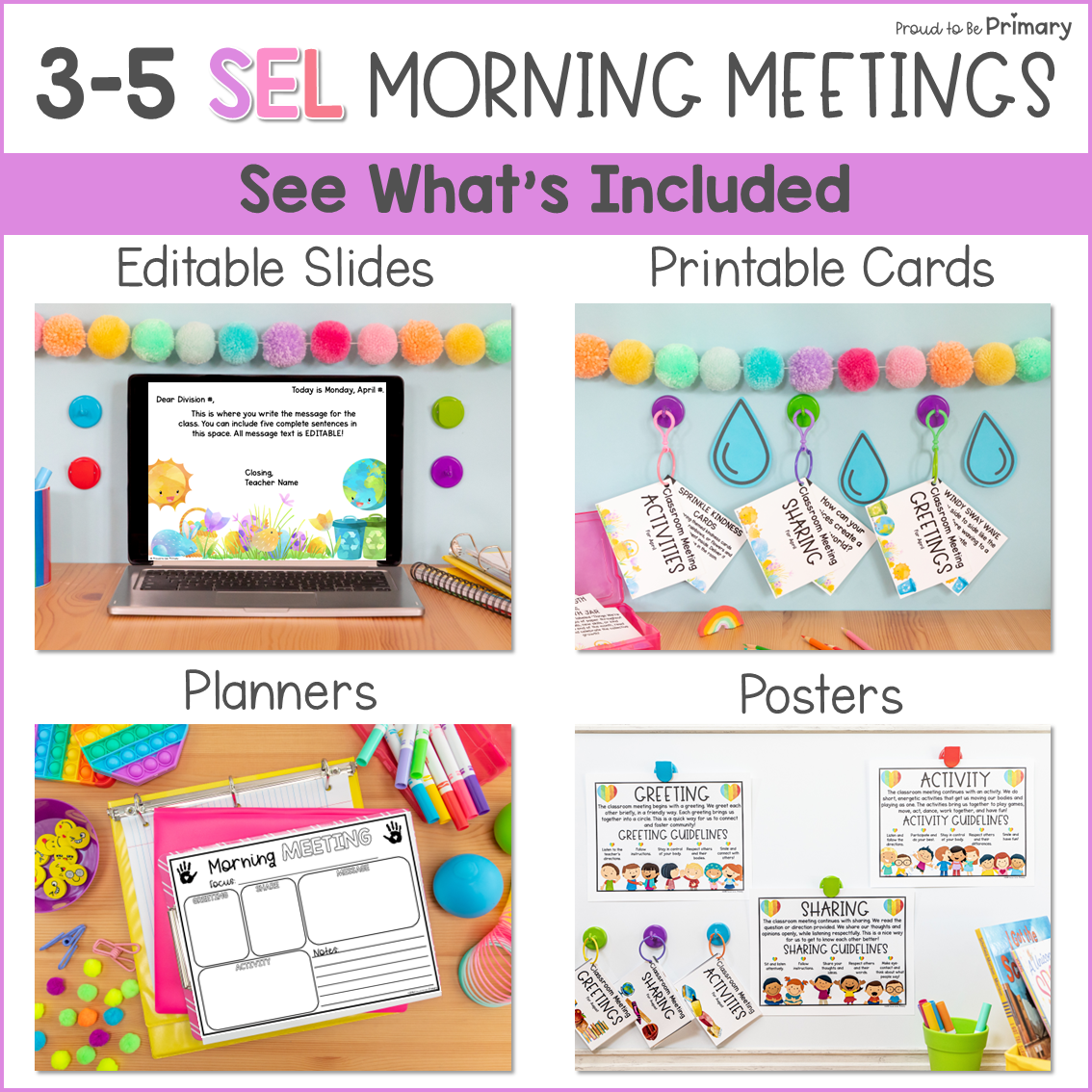 April Spring Earth Day SEL Morning Meeting Google Slides Activities Greeting 3-5