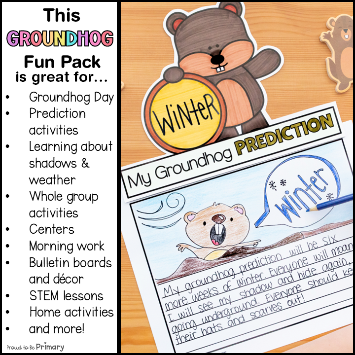 Groundhog Day Craft Coloring Pages Math Writing Activities Prediction Graph