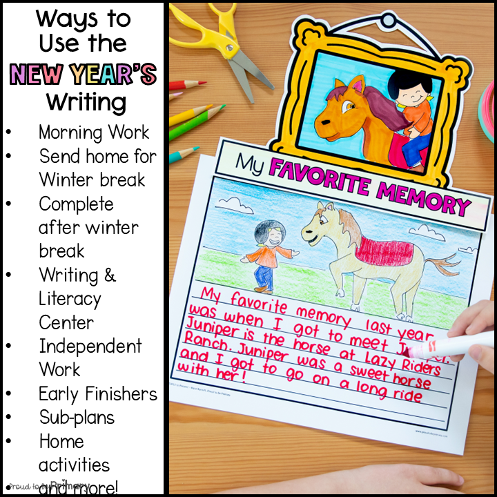 New Years 2026 Resolution Writing Bulletin Board Ideas Goals Writing Craftivity