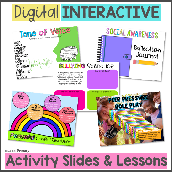 Social Awareness DIGITAL Grades 3-5 Google & PowerPoint Activities