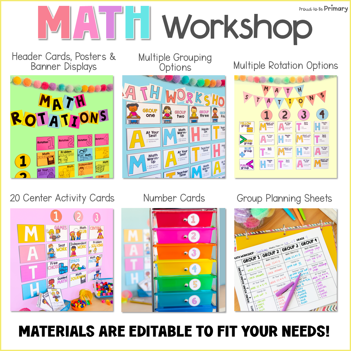 Math Bulletin Board & Math Stations - Guided Math Center Rotation - Math Workshop Organization