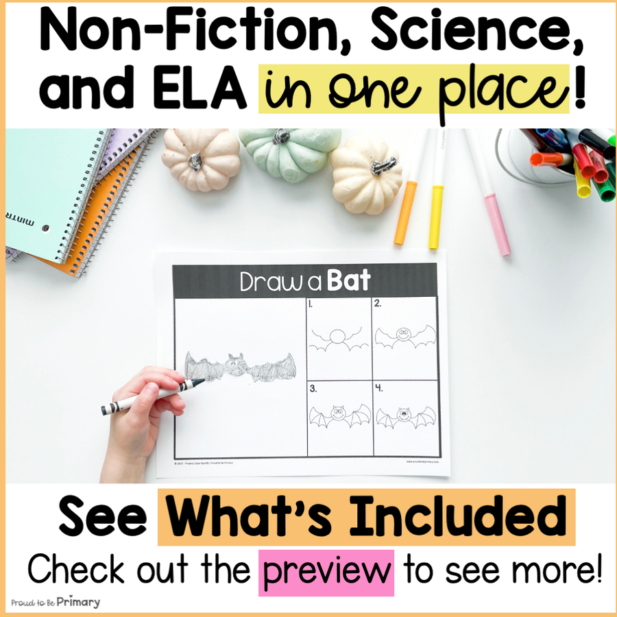All About Bats Fall Unit - Bat Fact Life Cycle Activities Science Writ