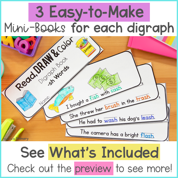 Ending Digraph Worksheets, Word Work, & Readers: ch, th, sh, ck, tch, ng, dge