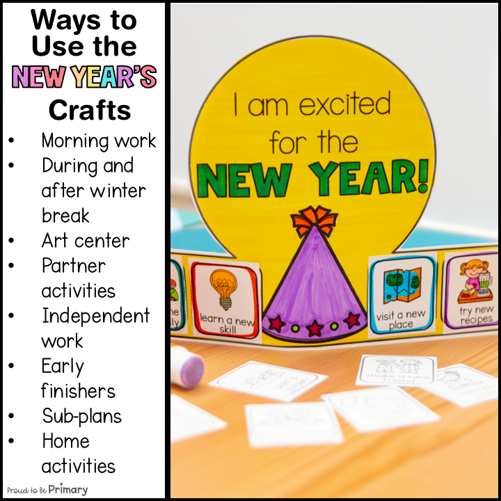 New Years Eve Wish 2026 Goals Craft Art Crown Party Hat Bulletin Board Ideas