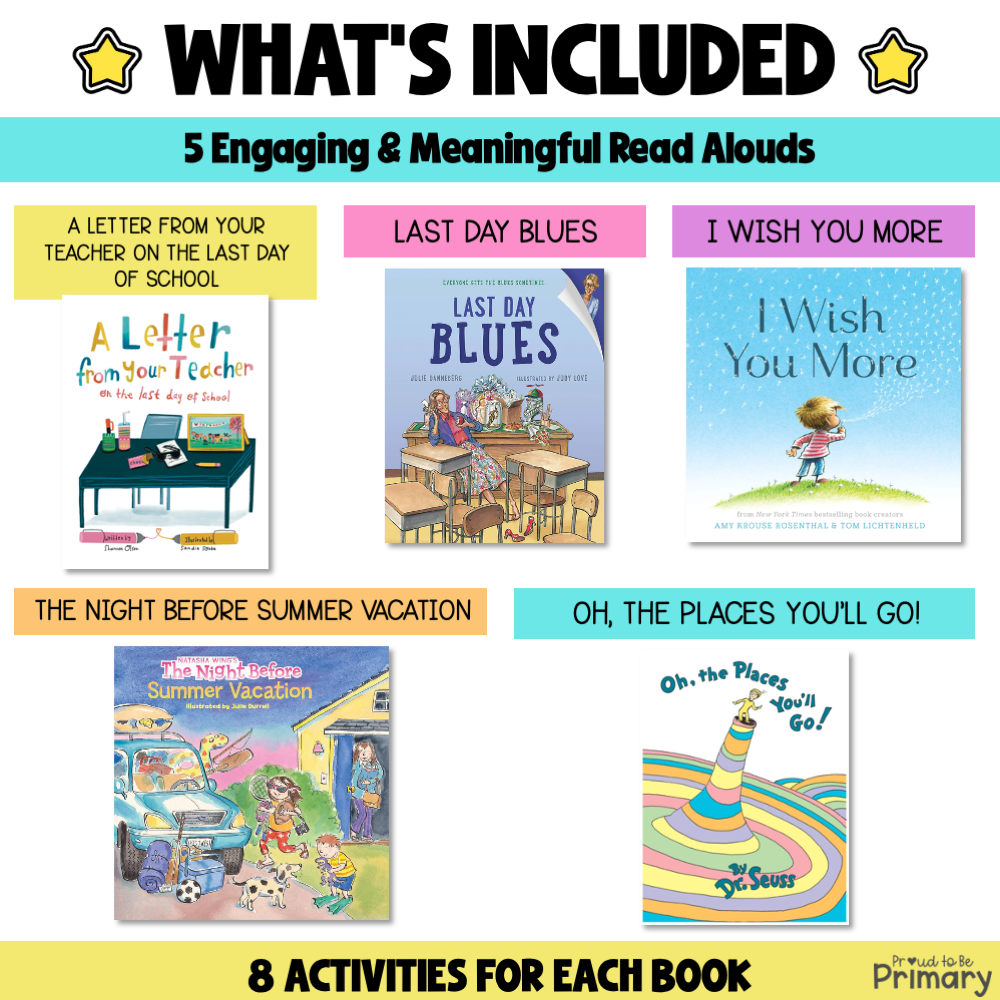 End of the Year Last Week of School Book Companion SEL Activities Crafts Writing