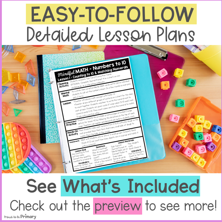 5 group cards 1st grade Kindergarten & First Grade MATH Curriculum