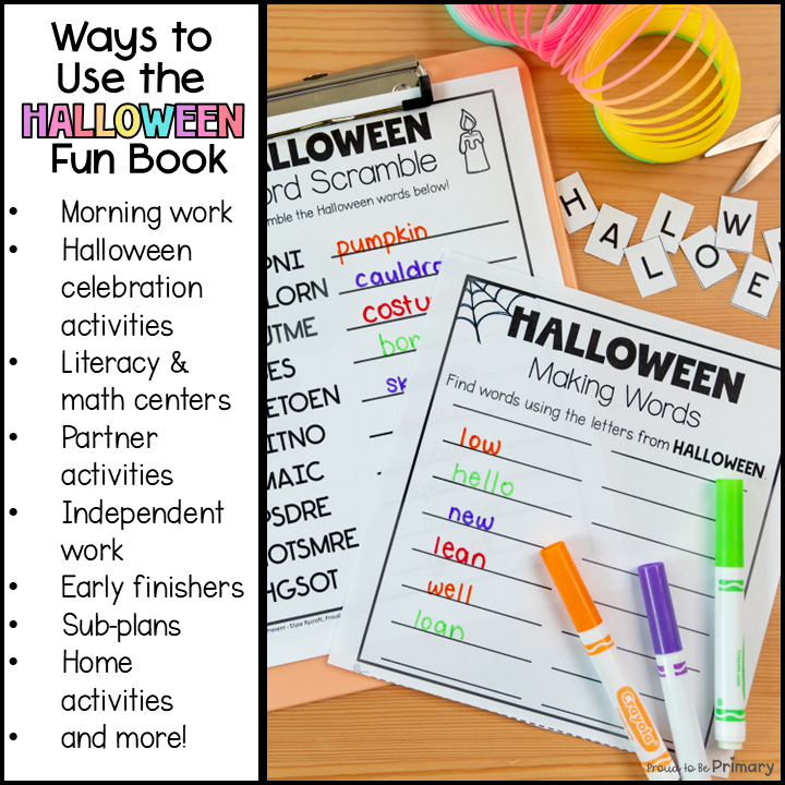 Fun Halloween Coloring Sheets Word Search Color by Number Code Activities Packet