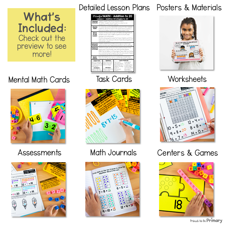 Addition to 20 - First Grade Mindful Math