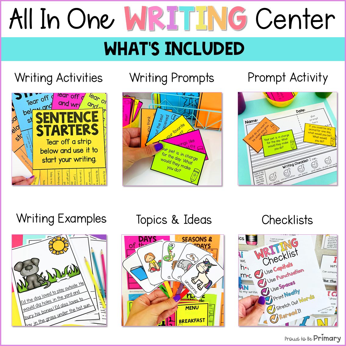 Writing Prompts, Activities, Paper, Posters, Practice Journal for Writing Center - Narrative Opinion Journal Prompts