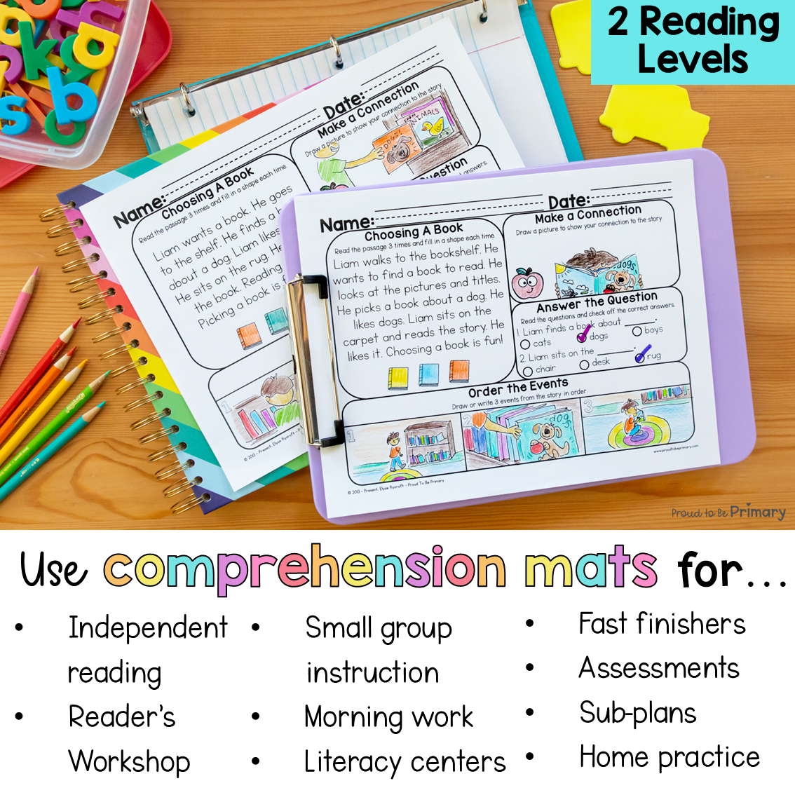 Reading Comprehension Passages Questions Worksheets Fluency Activities Bundle 2