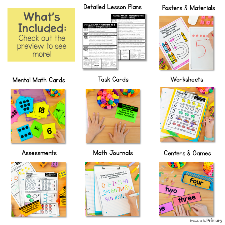 Grade 1 Math Counting Numbers to 10 First Grade Math Centers Posters Activities