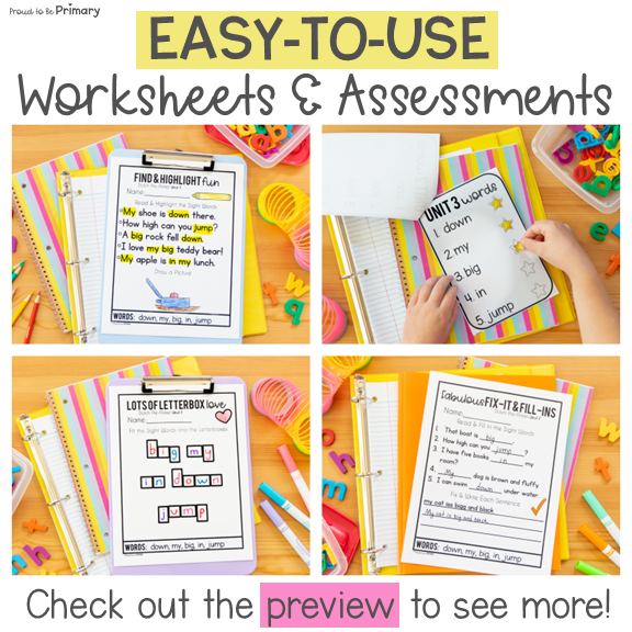 Dolch Sight Words Pre-Primer Activities & Worksheets