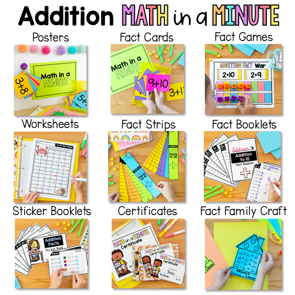 Math Fact Fluency - Addition Facts to 20 - Math Practice & Review Activities