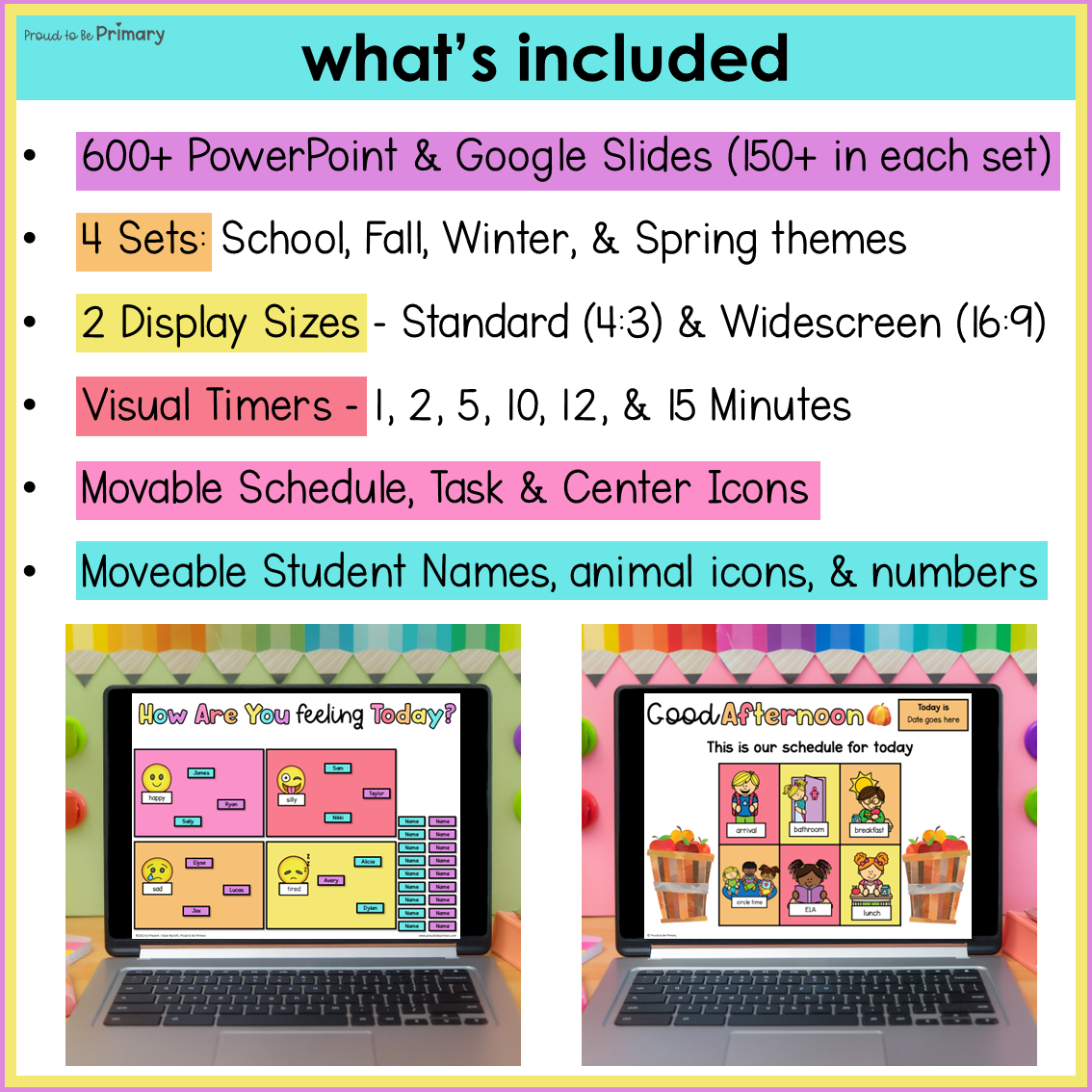 Daily Agenda Morning Slides Center Rotation Seasonal Morning Check In Bundle