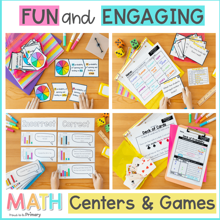 Data Analysis, Probability Activities & Graphing Worksheets for 3rd Grade Math