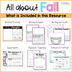 Fall Leaves Pumpkin Apple Unit, Science, Writing Activities, Craft, Li