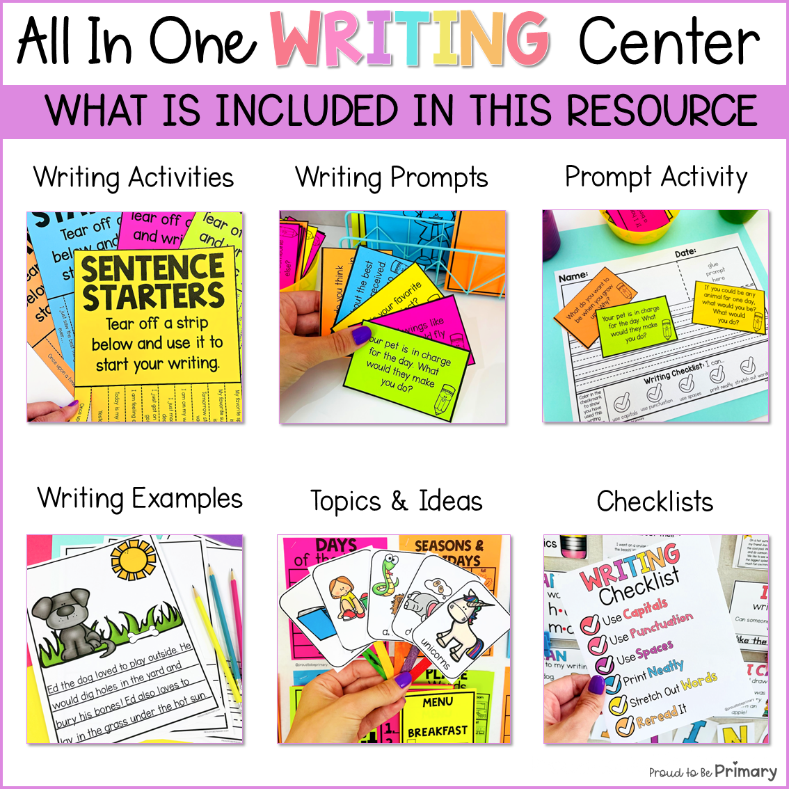 Writing Prompts, Activities, Paper, Posters, Practice Journal for Writing Center - Narrative Opinion Journal Prompts