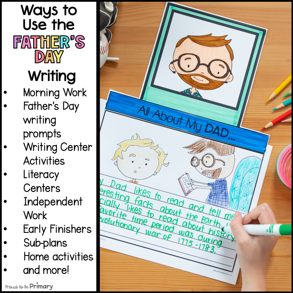 Father's Day Writing Prompts Happy Father's Day Card Template Activity
