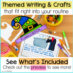 Halloween Party Fun Packet, Bulletin Board, Writing Prompts, Craftivit