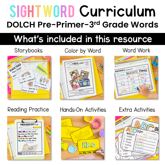 Dolch Sight Words Program BUNDLE (Pre-Primer to Third Grade)