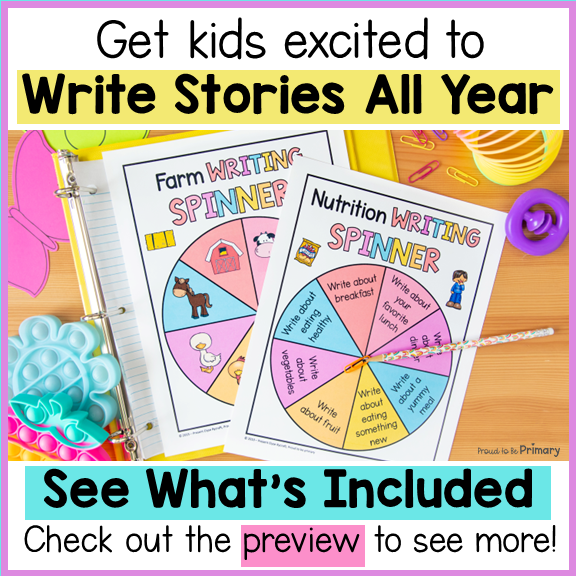 Writing Idea Spinners - Writing Center Activities, Topics & Prompts