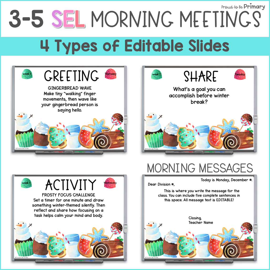 December Christmas Winter Morning Meeting Google Slides Activities Greetings 3-5
