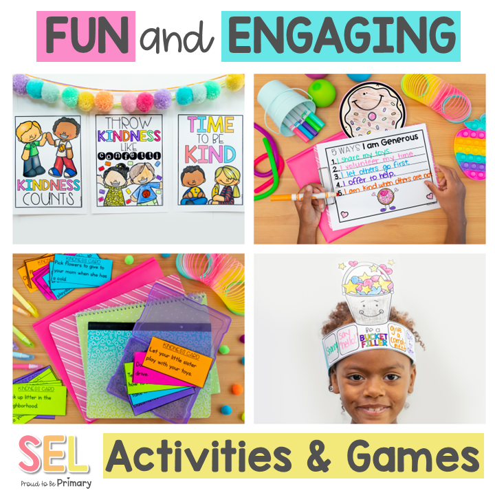 Kindness Activities & Social Skills SEL Lessons - Craft, Coloring Pages, Writing