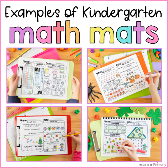 Kindergarten Math Spiral Review Worksheets Bundle