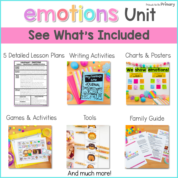 Emotions Picture Book Activities Craft, Book Companion Lesson & SEL Worksheets