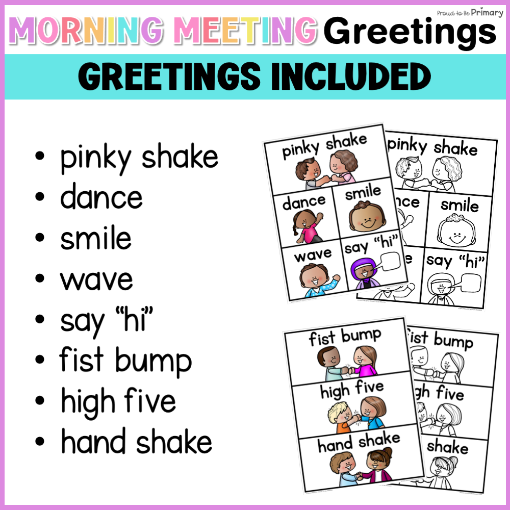 Morning Greetings Choices, Classroom Greetings, Posters, Morning Meeting