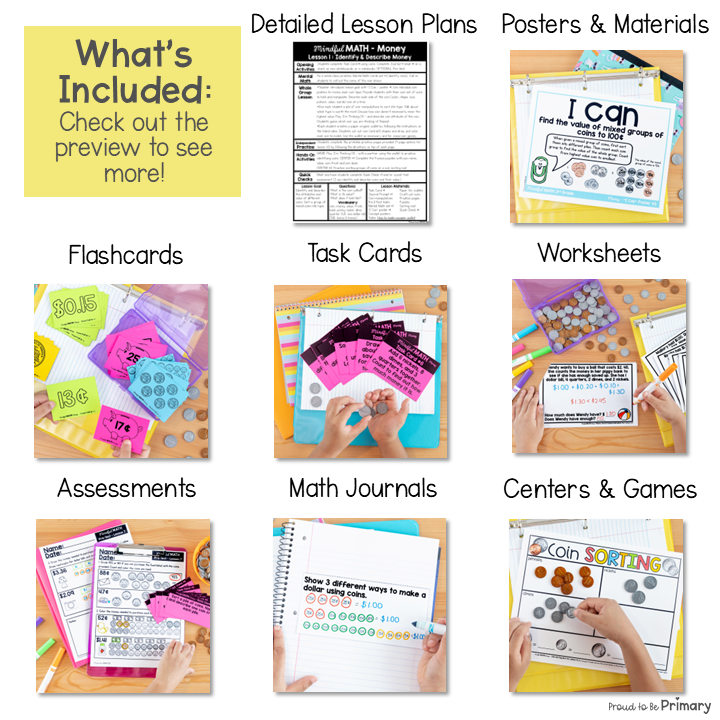Identifying Coins and Value, Coin Posters, Counting Money Worksheets 2nd Grade