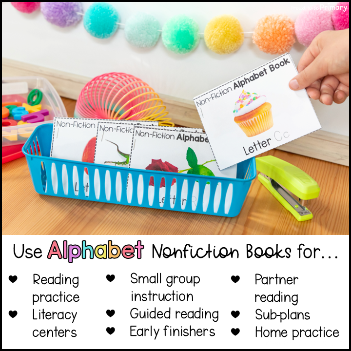 Alphabet Non-Fiction Mini Story Books - Literacy Center - Small Group Activities