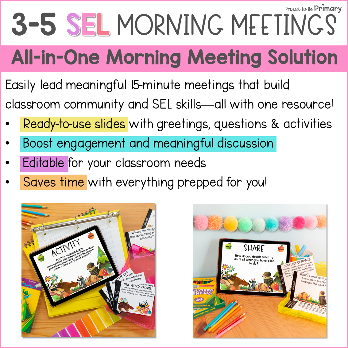 September Fall Good Morning Meeting Slides Greetings Activities Questions 3-5