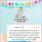 Monthly Editable Directed Drawing Calendar 2026 through 2030 - Keepsak