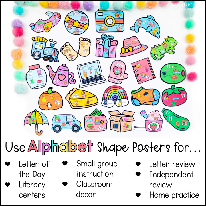 Alphabet Posters & Review Activity - Letter of the Week Chart & Bulletin Board