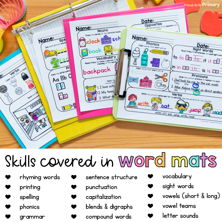 September Back to School Morning Word Work Activities Literacy Center Worksheets