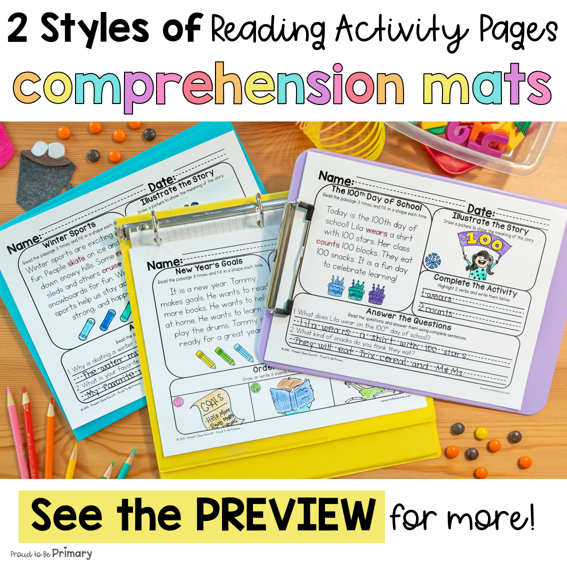 January Winter Morning Work Reading Comprehension Passages Questions Worksheets