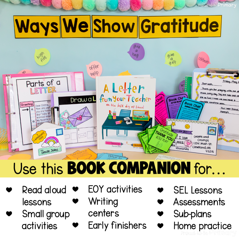 End of the Year Last Week of School Book Companion SEL Activities Crafts Writing