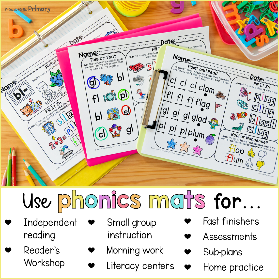 Phonics Activities Bundle - Silent E, Syllables, CVCe, Rhyming, Blends Worksheets