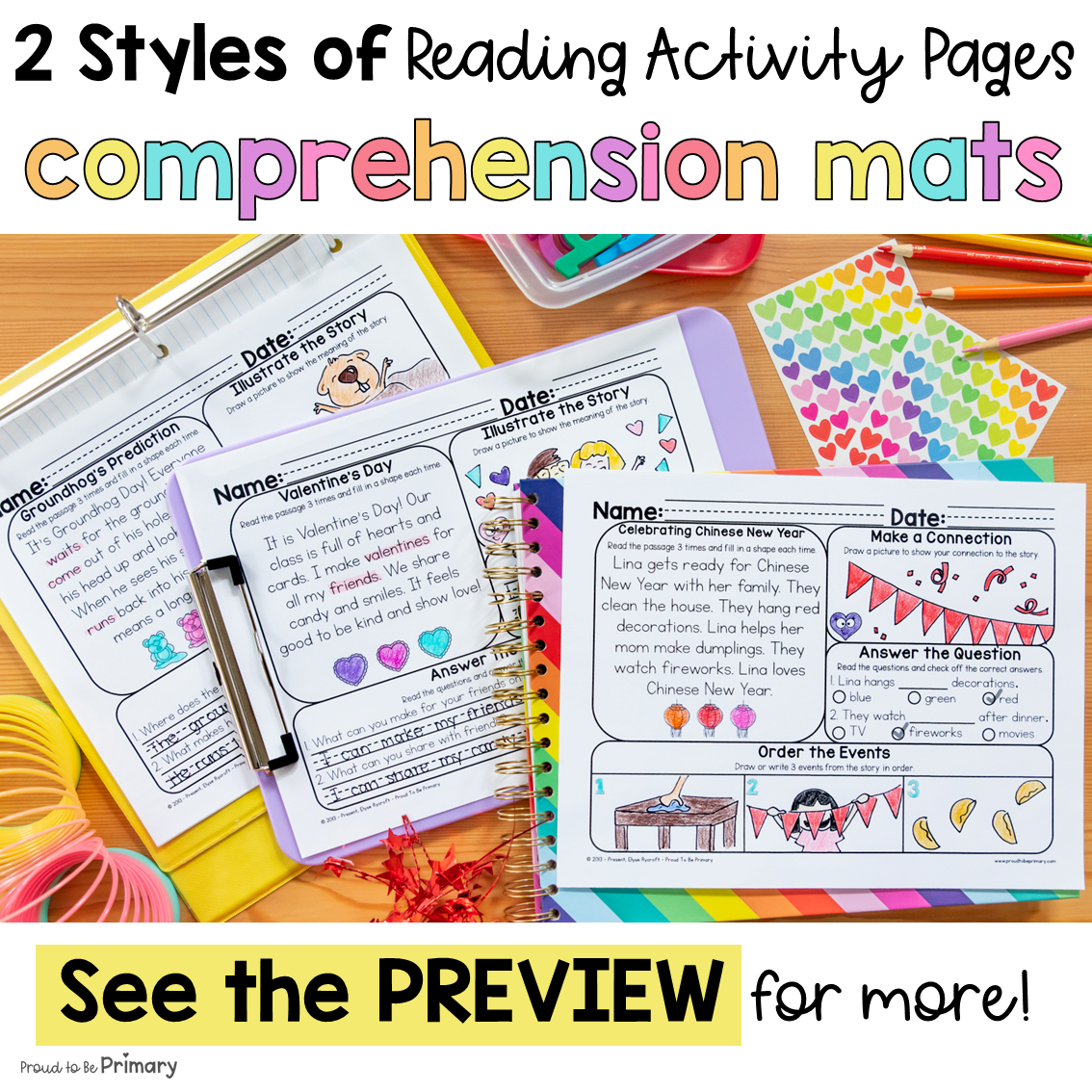 February Winter Morning Work Reading Comprehension Passages Questions Worksheets