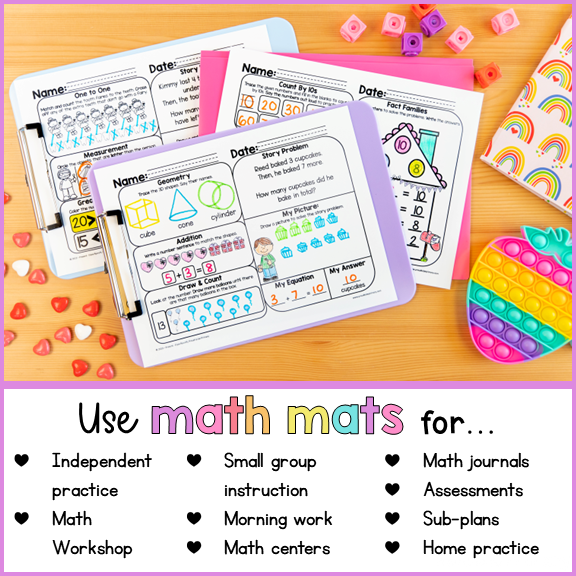 Kindergarten Math Spiral Review Worksheets Bundle