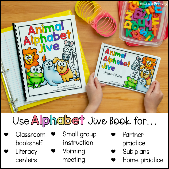 Alphabet Animal Jive Song Book - Literacy Center - Small Group Activities