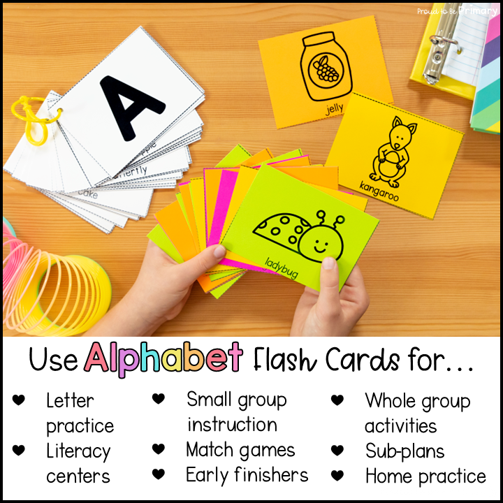 Alphabet Flash Cards - Beginning Sounds Literacy Center - Small Group Activities