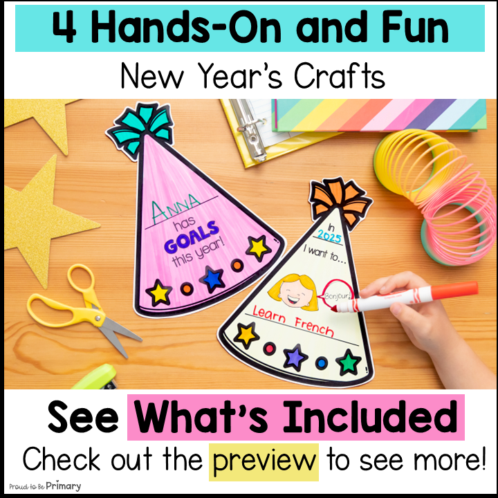 New Years Eve Wish 2026 Goals Craft Art Crown Party Hat Bulletin Board Ideas