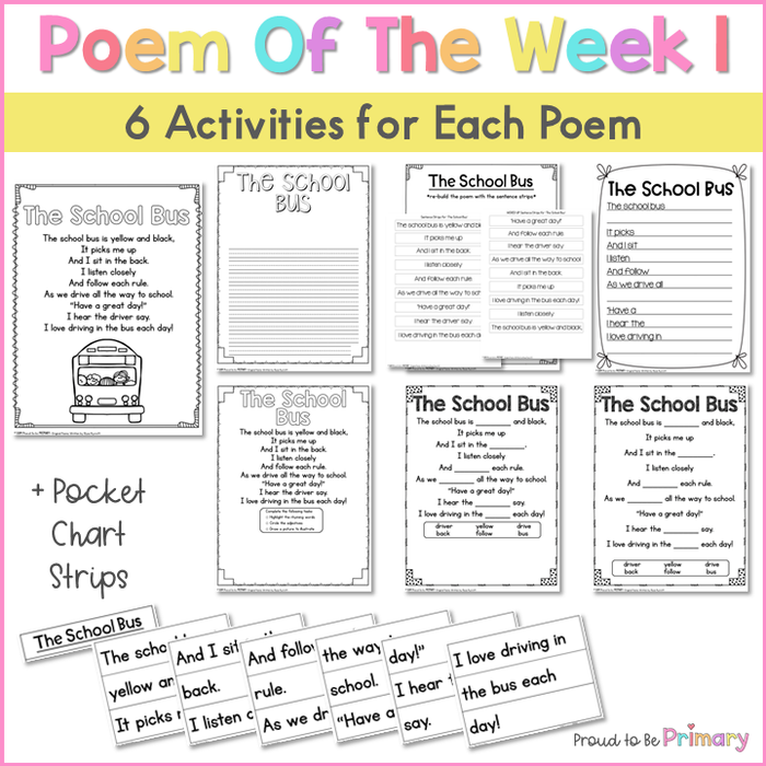 Poem of the Week 1 - 22 poems for September to January