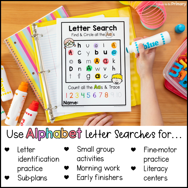 Alphabet Letter Search - Literacy Center - Small Group Activities