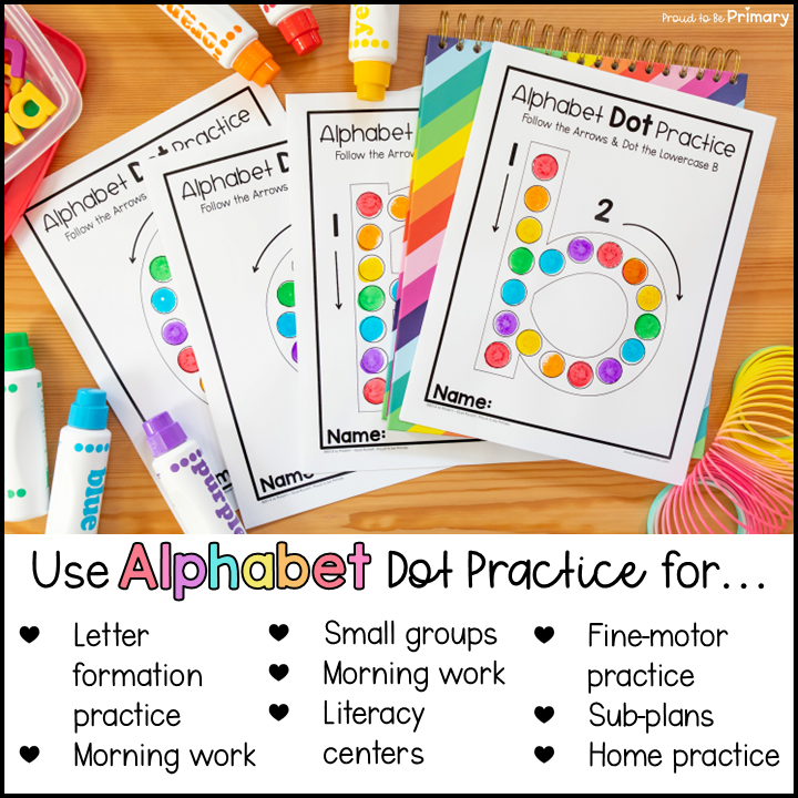 Alphabet Letter Dot Pages - Literacy Center - Small Group Activities