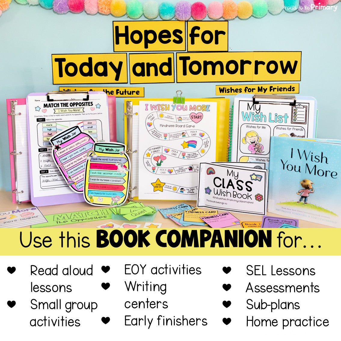 I Wish You More Book Companion Activities Packet End of School Wish Jar Craft