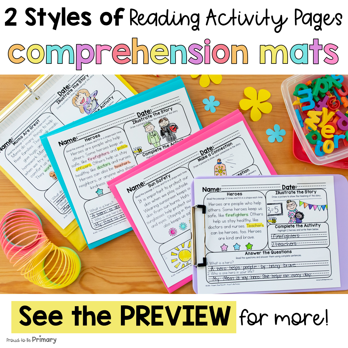 May End of Year Morning Work Reading Comprehension Passages Questions Worksheets
